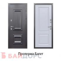 Протерма Багет Антрацит букле - Велюр белый